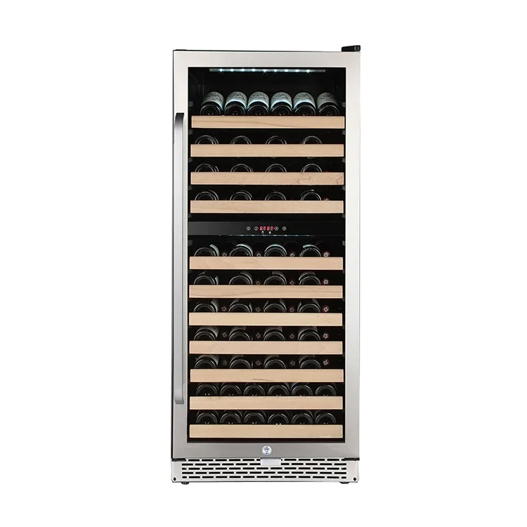 92 Bottle Compressor Refrigerator with Built-in Dual Zone Wine Cooler Refrigerator Commercial