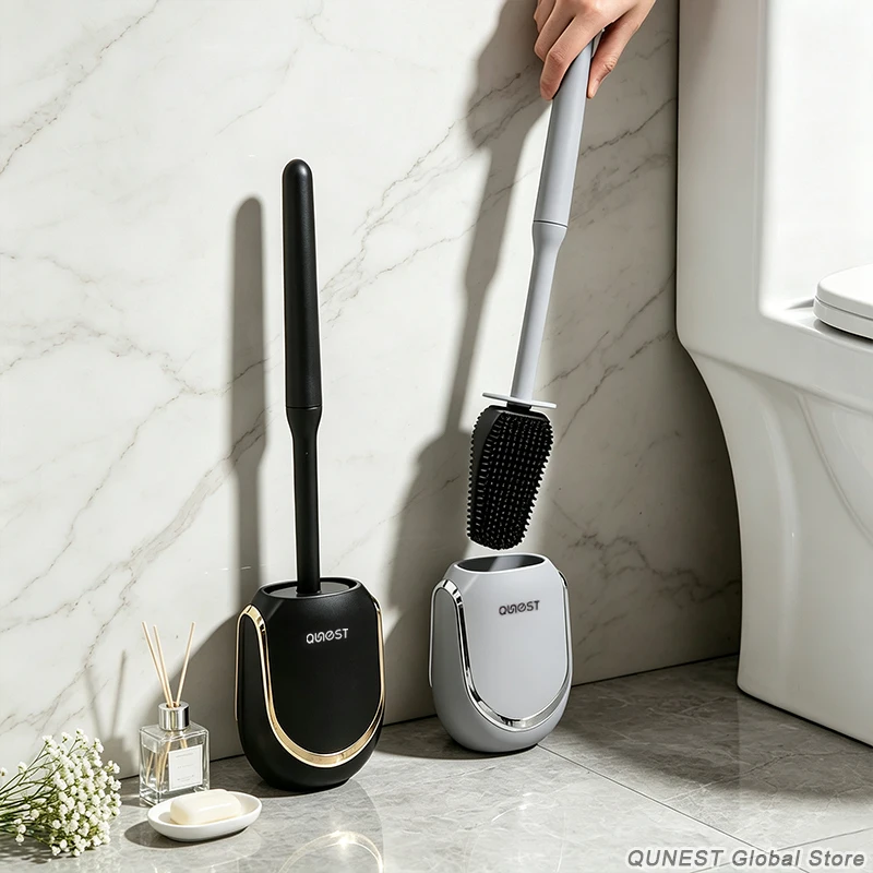No Blind Spot Silicone Toilet Brush Wall Mounted Long Handle Household Deep Clean Bathroom Hardware
