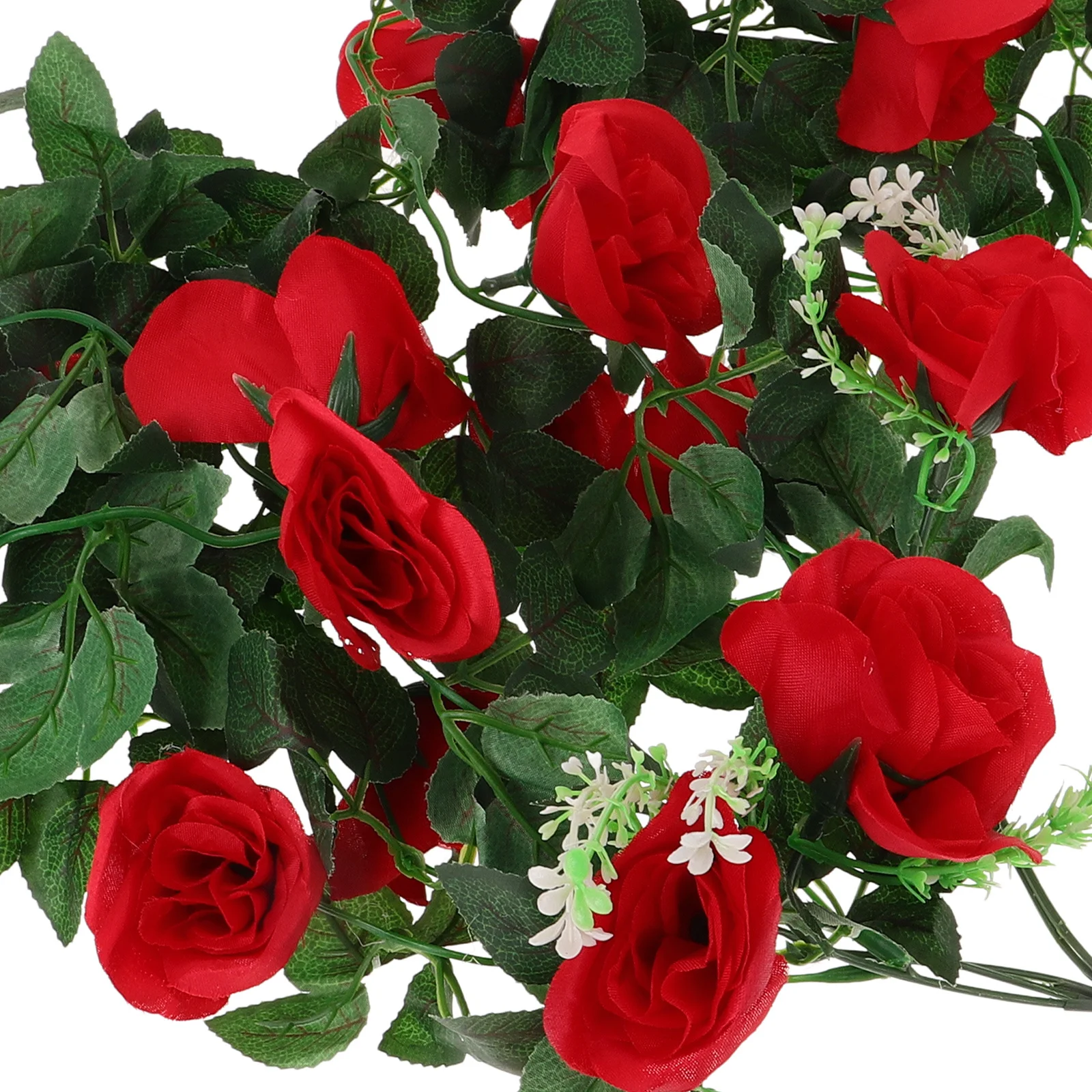 

2Pcs Delicate Arch Flower Rose Vine Garland for Wedding Door Room Decoration with Green Leaves Artificial Rose Garland