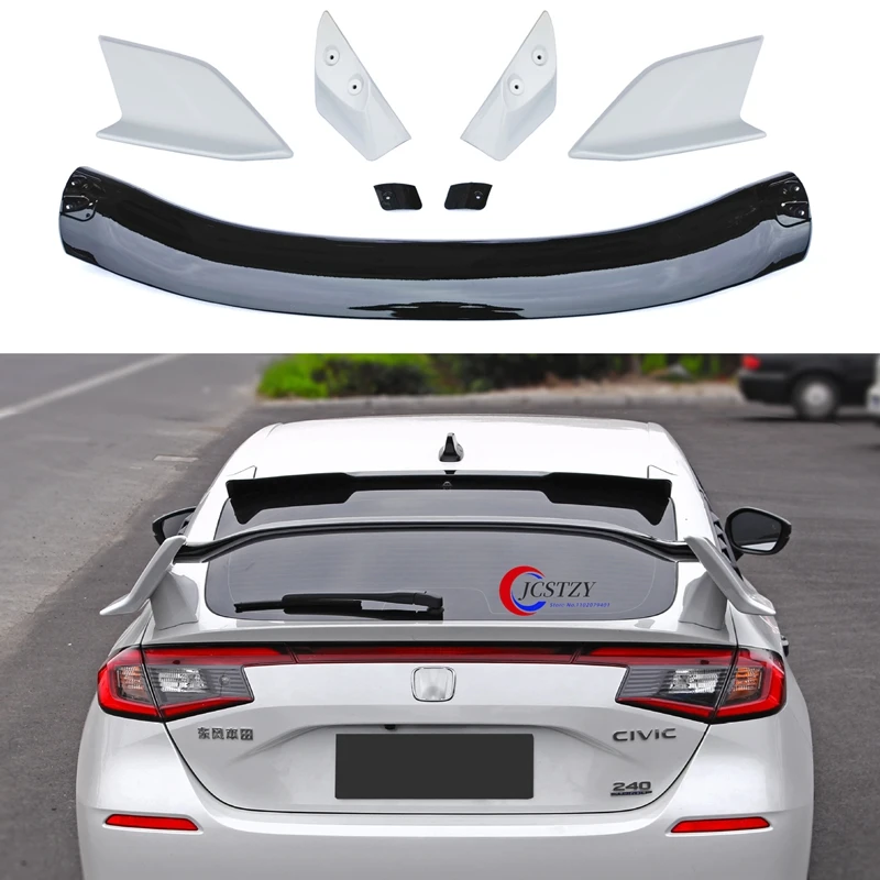 Hohe Qualität ABS Kunststoff Auto Hinten Stamm Spoiler Hinten Flügel Lip Trim Für Honda Civic 11th Gen Fließheck TR Stil 2022 2023