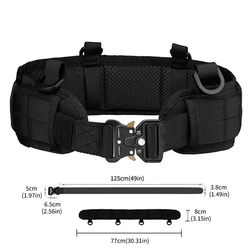 Sports Multi-functionalTactical Belt， Widened Canvas Waistbands For Men,Outdoor Hanging Belt Suitable for Outdoor Activities