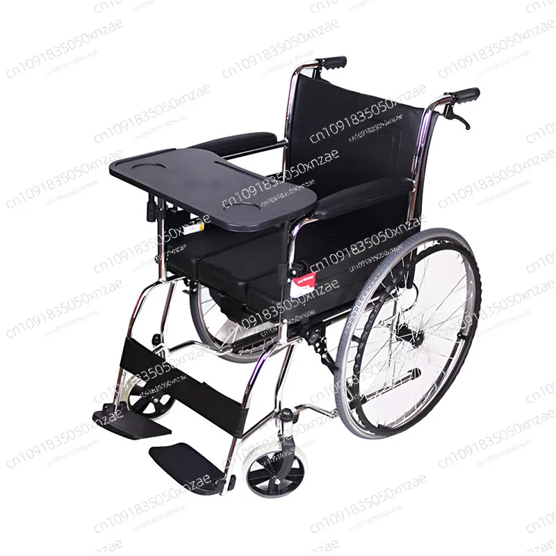 

Wheelchair H055B Lightweight folding special for the elderly Paralyzed disabled with toilet multi-functional trolley