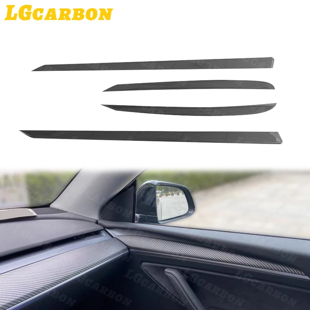 LGcarbon Premium Carbon Fiber Door Trim for Tesla Model X Lightweight Durable Auto Styling Decoration Easy Installation