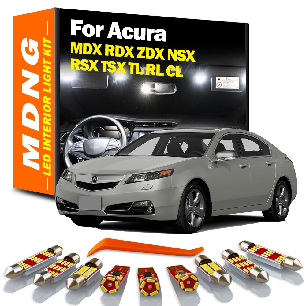 MDNG Canbus For Acura MDX RDX ZDX NSX RSX TSX TL RL CL Auto LED Interior Map Dome Trunk License Plate Lights Kit Car Accessories