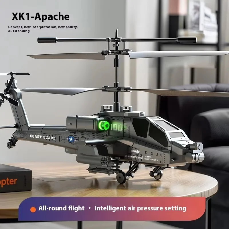 

New Remote-Controlled Helicopter Apache Fixed Altitude Fighter Model Airplane Simulation Drone Children'S Boy Toy Birthday Gift