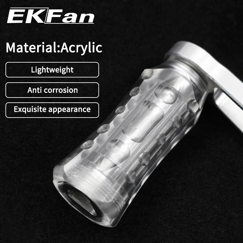 EKFan 80/90/105mm Baitcasting-Angelrolle 7*4/8*5 Universalgelenk mit Acrylknopf Ultraleichter 10g Köderrollengriff – Detail 9