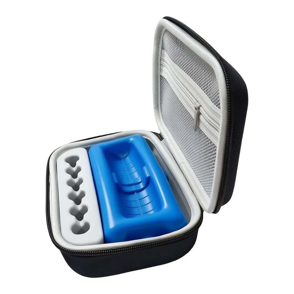 Insulin Storage Cooler Case with 6 Compartments Ice Pack for 10ml For Vials Portable EVA Bag 20x12x6.5cm Black