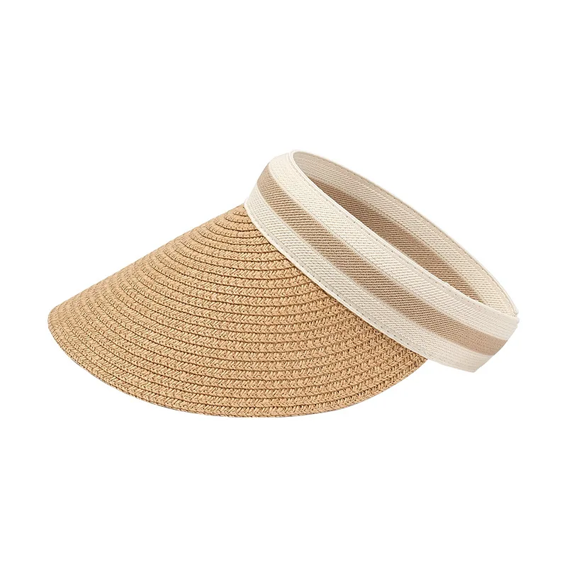 

Sun Protection Straw Hat Sunvisor Cap High Quality New Style Women Girls Spring and Summer Outdoor Broad-brimmed Non-roofed