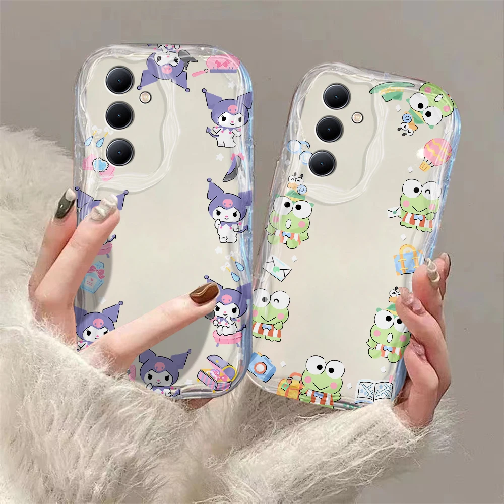 Cute Sanrio Kuromi Pochacco 3D Wave Case For Samsung A73 A72 A71 A55 A54 A53 A35 A34 A33 A25 A24 A23 A15 A14 A13 A05 4G 5G Cover