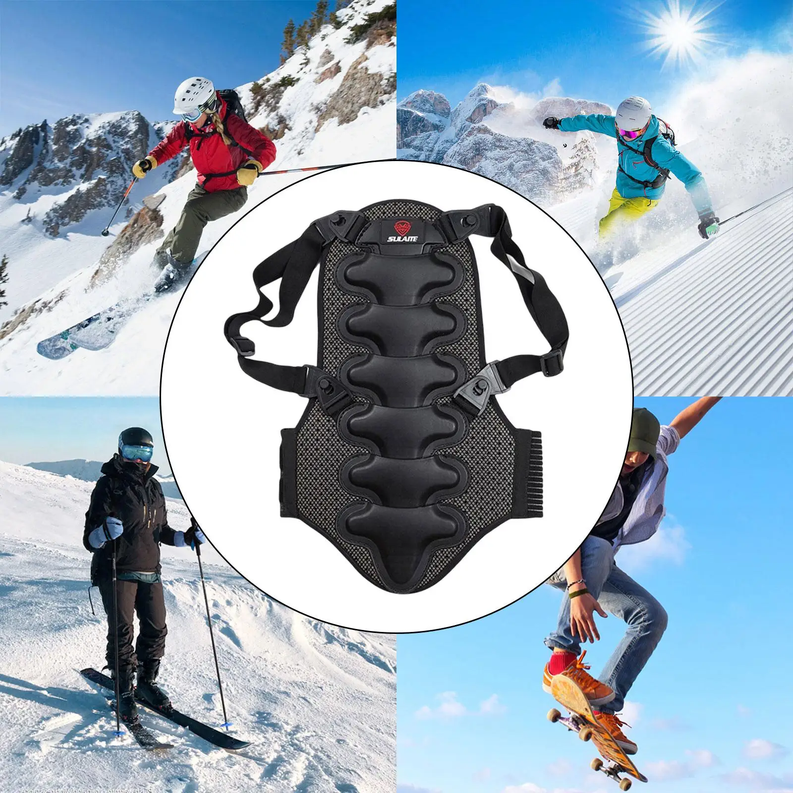 

Premium Back Protector Detachable Cushion Shock Absorption Safety Gear for Motorbike Mountain Bike E-Bike Cycling for Adult