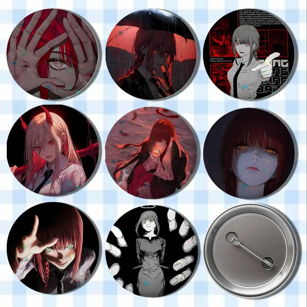 

Anime M-Makima Badges Button Round Creative Pin Brooch Badge Bag Decor Accessories Fans Collect Friends Gifts