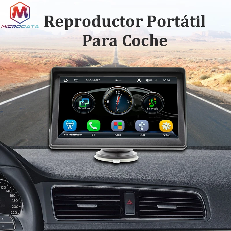 Lettore video multimediale da 7 pollici Radio portatile con touch screen HD, navigatore GPS wireless Carplay per auto MP5 multimediale AndroidAuto