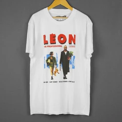 Leon The Professional T-Shirt Luc Besson Jean Reno Classic Movie Black Tee Men Summer Cotton Shirt