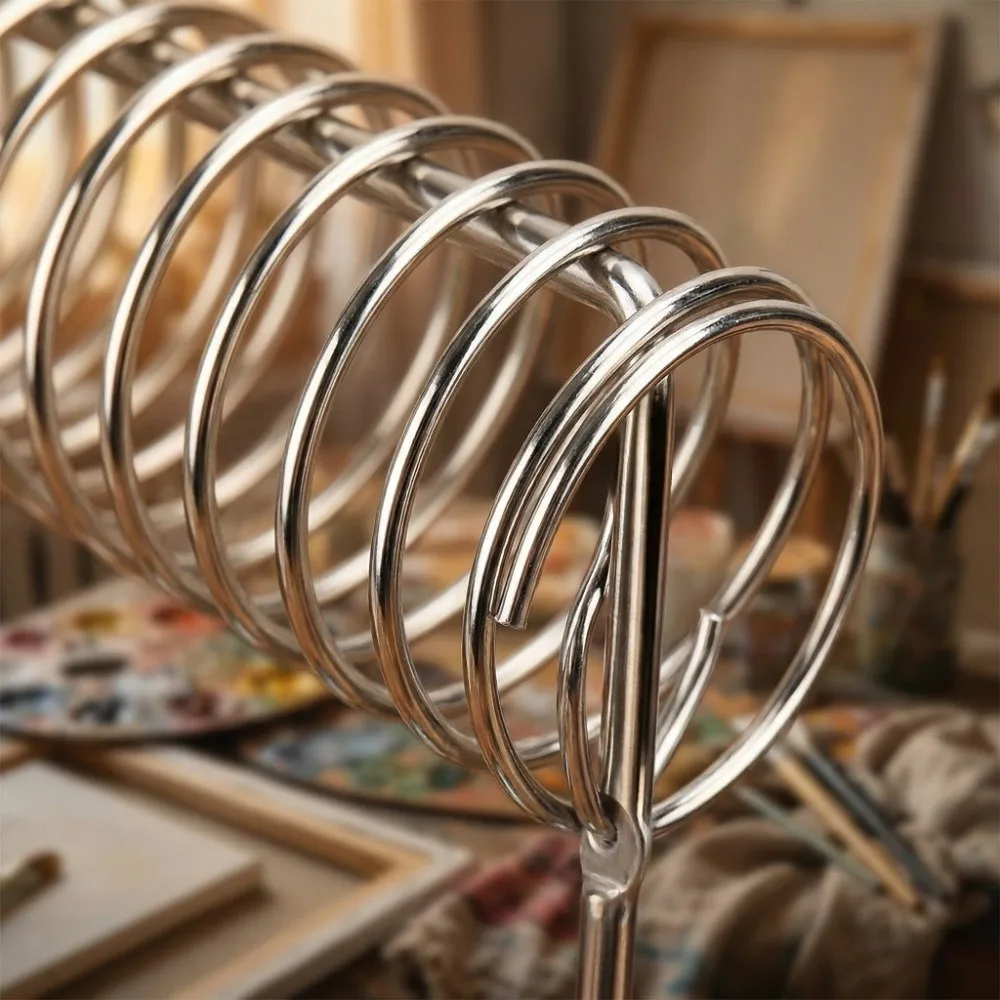 Desk Stand Stainless Steel Paint Brush Washer Portable Multifunction Brush Cleaner Detachable Brush Holder Artists