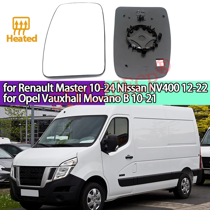 Heated Auto Left Right Door Wing Side Mirror Glass Rear View Lens for Renault Master 10-24 Nissan NV400 12-22 Movano B 10-21