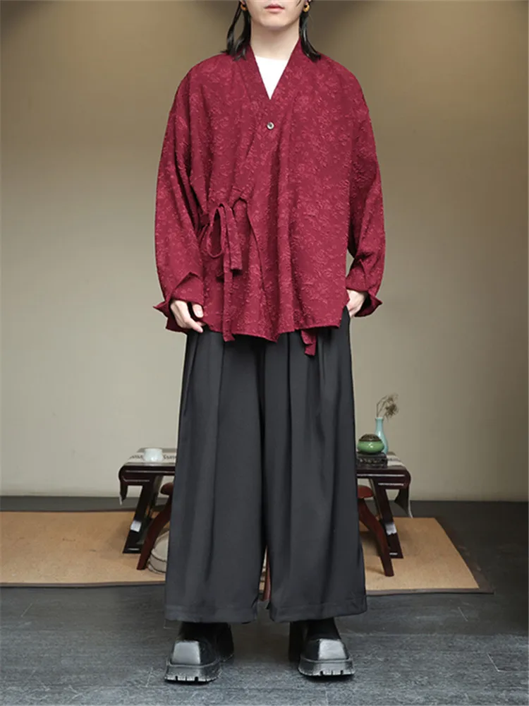

Мужской костюм Ele Chinese Sle Jaet Dao Pao Feng ui Tang, верхняя одежда Hanfu, длинный свеч V-Ne, ветрозащитный, четыре сезона