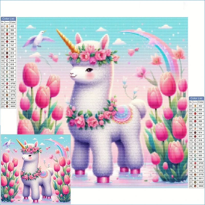 الماس التطريز الكرتون الألبكة في حقل التوليب الكبار الماس اللوحة الجدة 2025 الماس الفن الخيال الفنون والحرف الكبار