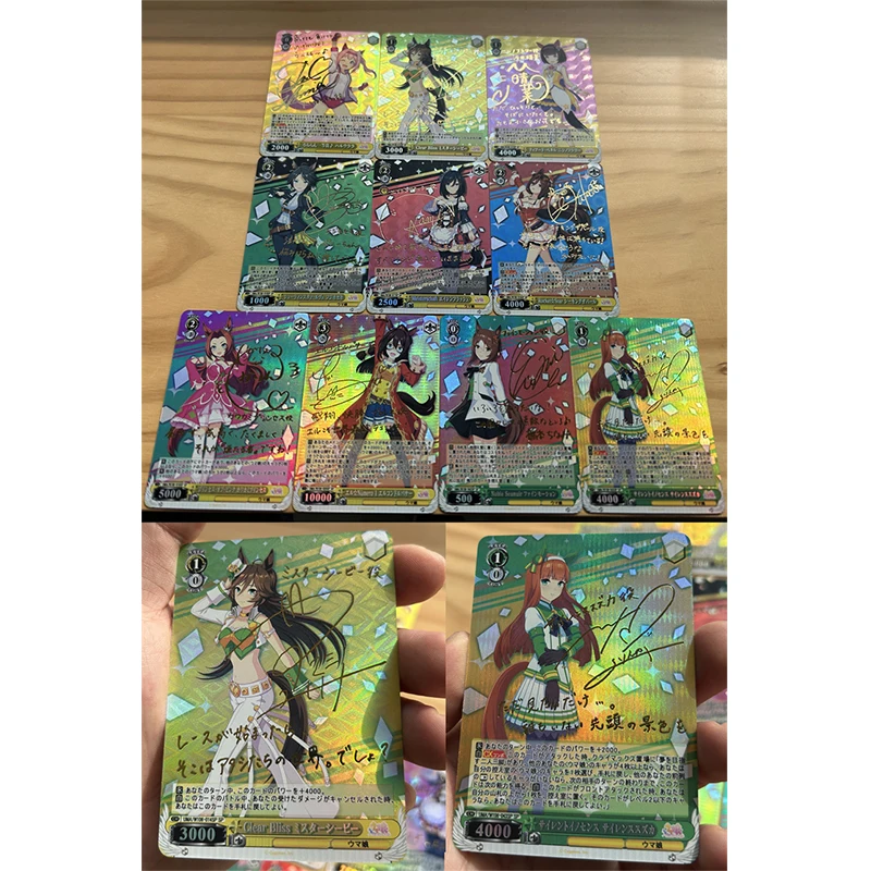 10PCS Anime New WS Pretty Derby Season Beautiful Girl Collection Card Refractive Color Flash Gold Card Childrens holiday gifts