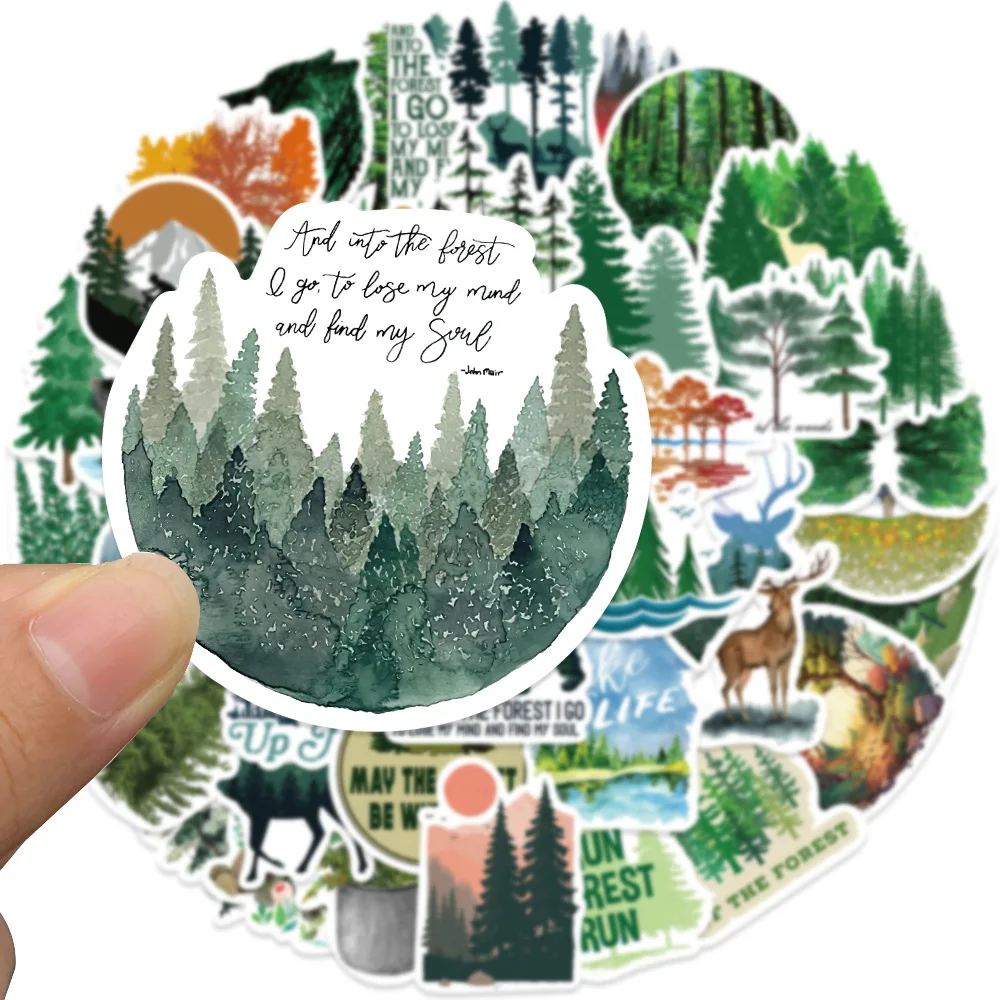 10/30/50Pcs Forest Animal Waterproof Graffiti Sticker Aesthetic Decorative Luggage Laptop Cup Phone Diary Scrapbook Kid Stickers