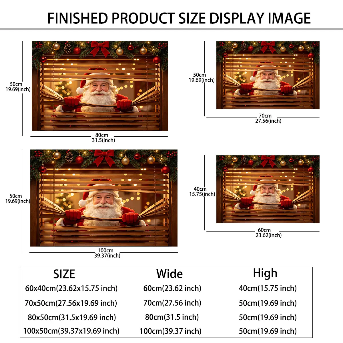 1pc simulated window wall sticker showing Santa Claus looking through wooden lattices decoration waterproof and concealing fl