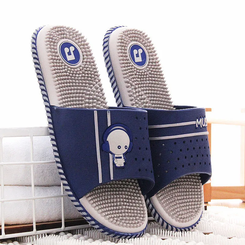 Massage slippers men's cool slippers summer home indoor soft bottom acupoint massage slippers bathroom anti-skid slippers