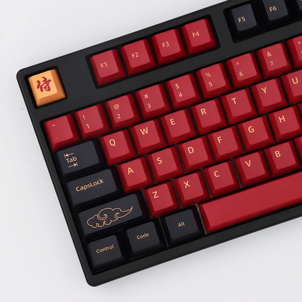 

Red Samurai keycap Korean/German/Spanish/French PBT cherry profile key caps set for GMK redragon keychron Mechanical Keyboard