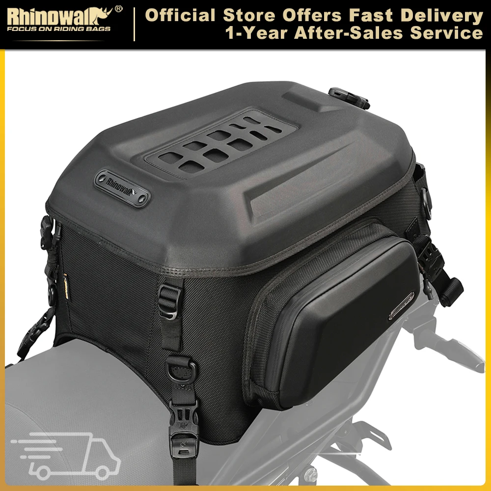 

Rhinowalk Motorcycle Tail Bag 100%Waterproof Inner Bag 23L-35L Expandable Back Seat Bag Hardshell Backpack Luggage Rider Case