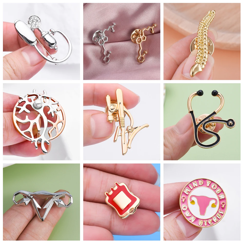 Hanreshe 9/Style Medical Brooch Pins Wholesale Medicine Jewelry Badge for Doctor Nurse Backpack Lapel Accessories Gifts
