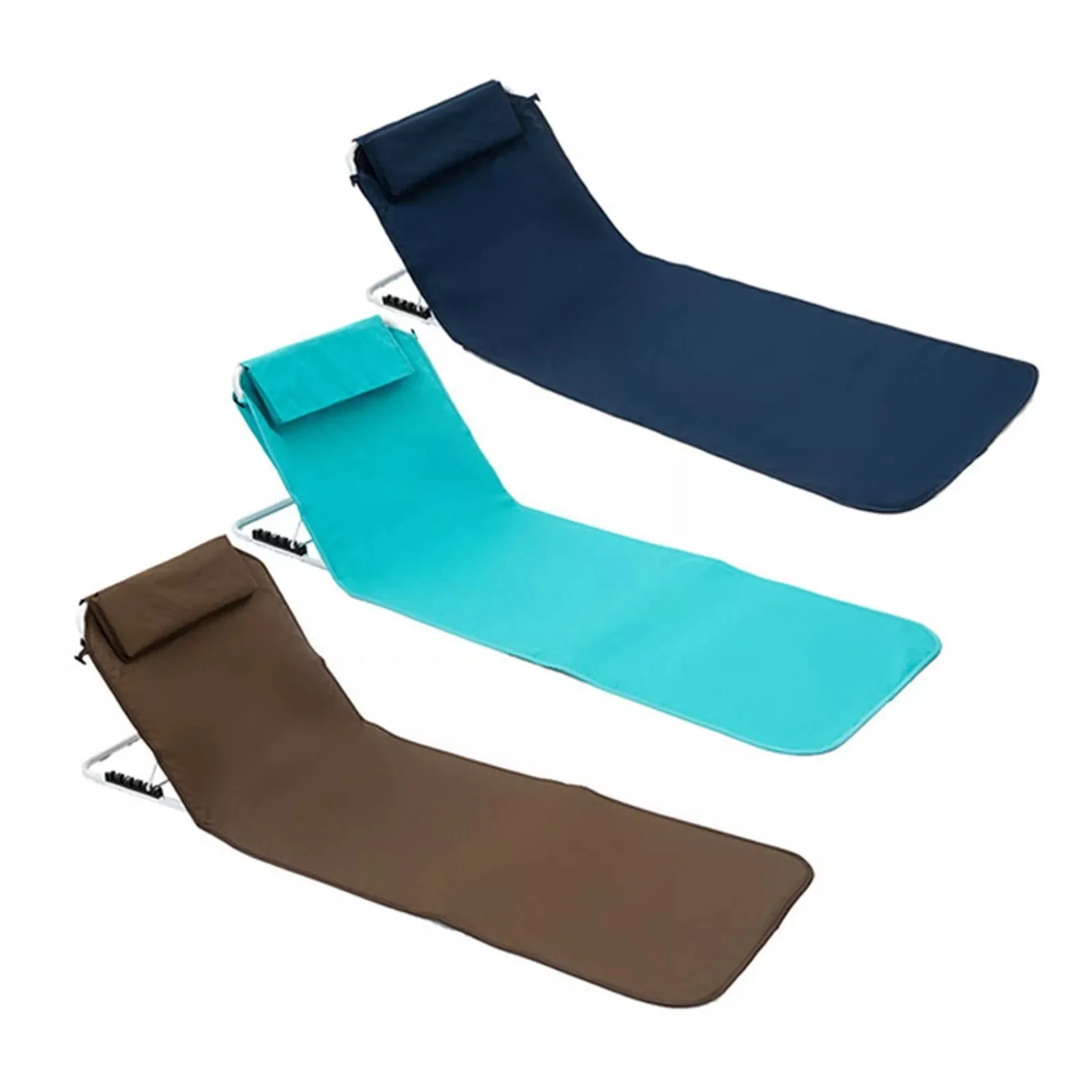 Wholesale Custom Folding Beach Chaise Lounge Reclining Collapsible Camping Portable Backpack Beach Chair With Shoulder Strap