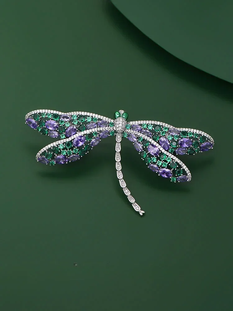 Brooch high-end female high-end color scheme niche luxury elegant atmosphere dragonfly corsage