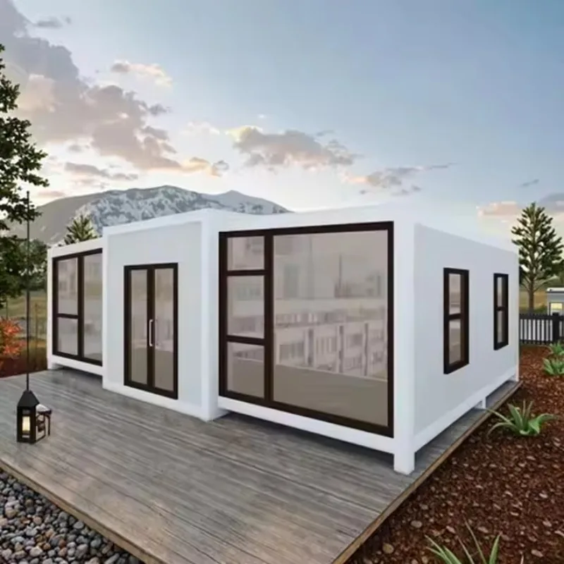 Industrial Foldable Modular House Heavy Duty Steel Bearing Frame Reinforced Structure Durable Sandwich Panel Portable Building