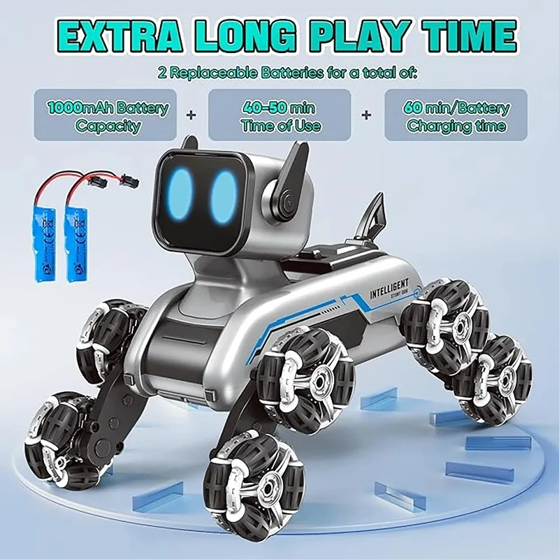 لعبة روبوت للتحكم عن بعد للأطفال 2.4 جيجا هرتز 8WD سيارة تحكم عن بعد مستشعر للإيماءات، أضواء الموسيقى، هدية عيد الميلاد #3