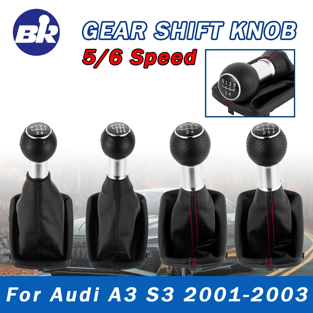 New Product For Audi A3 S3 2000 2001 2003 Leather Gear Shift Knob Lever Shifter Stick Gaiter Boot Collar Case Cars Styling