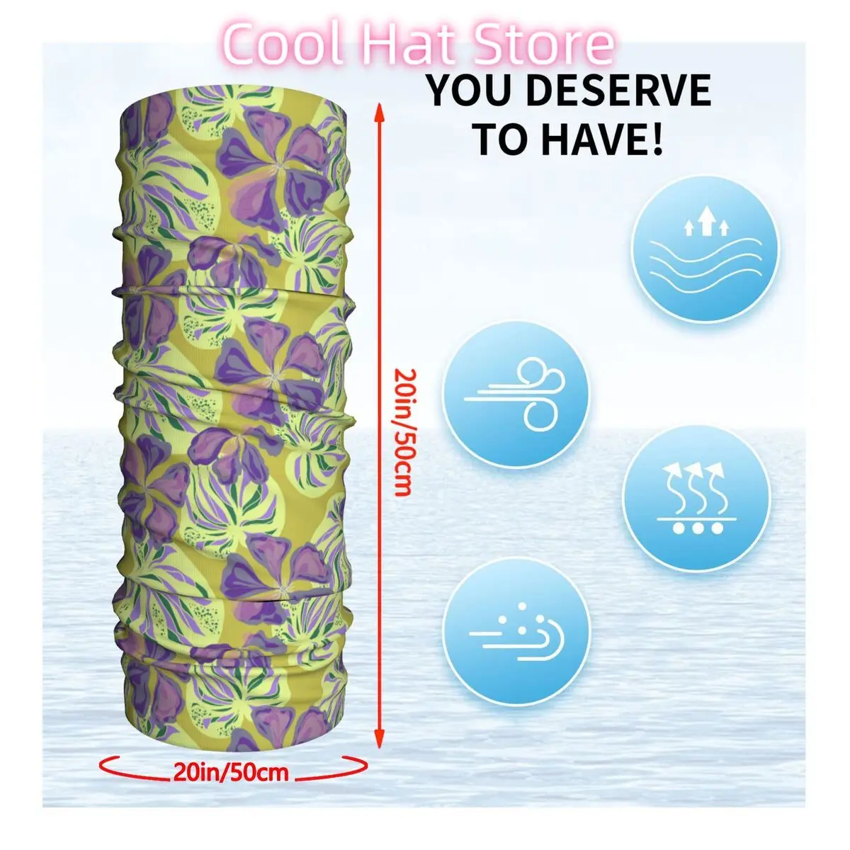 Flower Illustration (2) Scarf Neckerchief Neck Face Mask Polyester