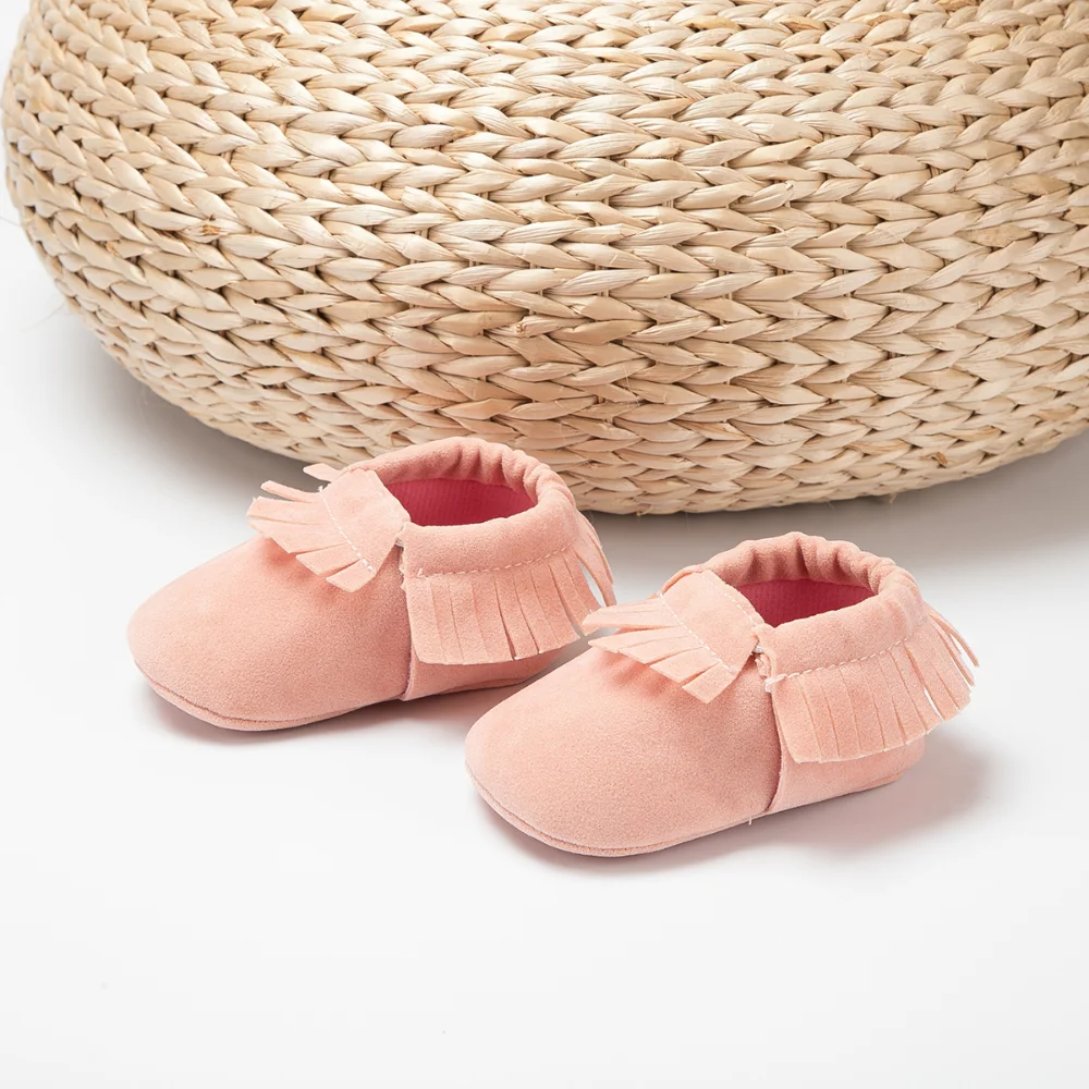 Vintage Quaste Neugeborenen Freizeit schuhe Baby Wanderschuhe Anti-Rutsch-weiche Jungen und Mädchen Schuhe einfarbig ungebundene Slip-On-Schuhe