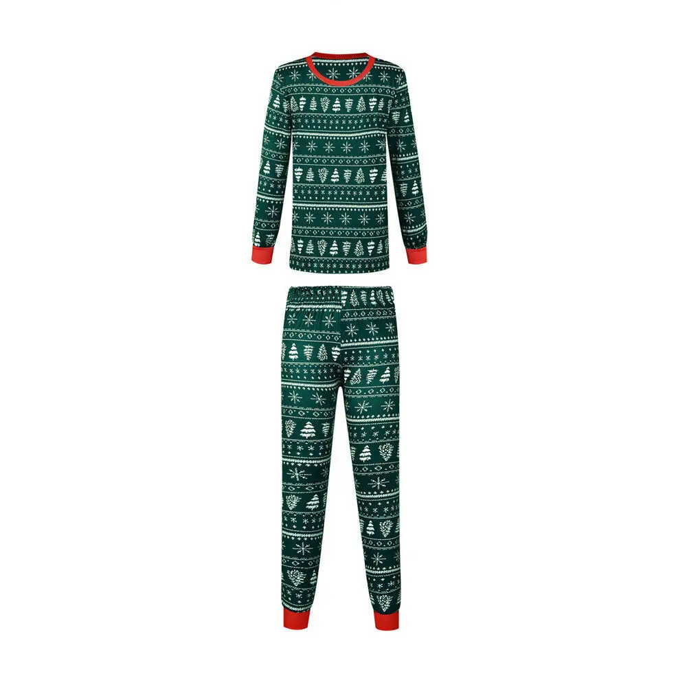 2023 autumn winter Amazon European and American Christmas fun printed set home dress pajamas parent-child outfit