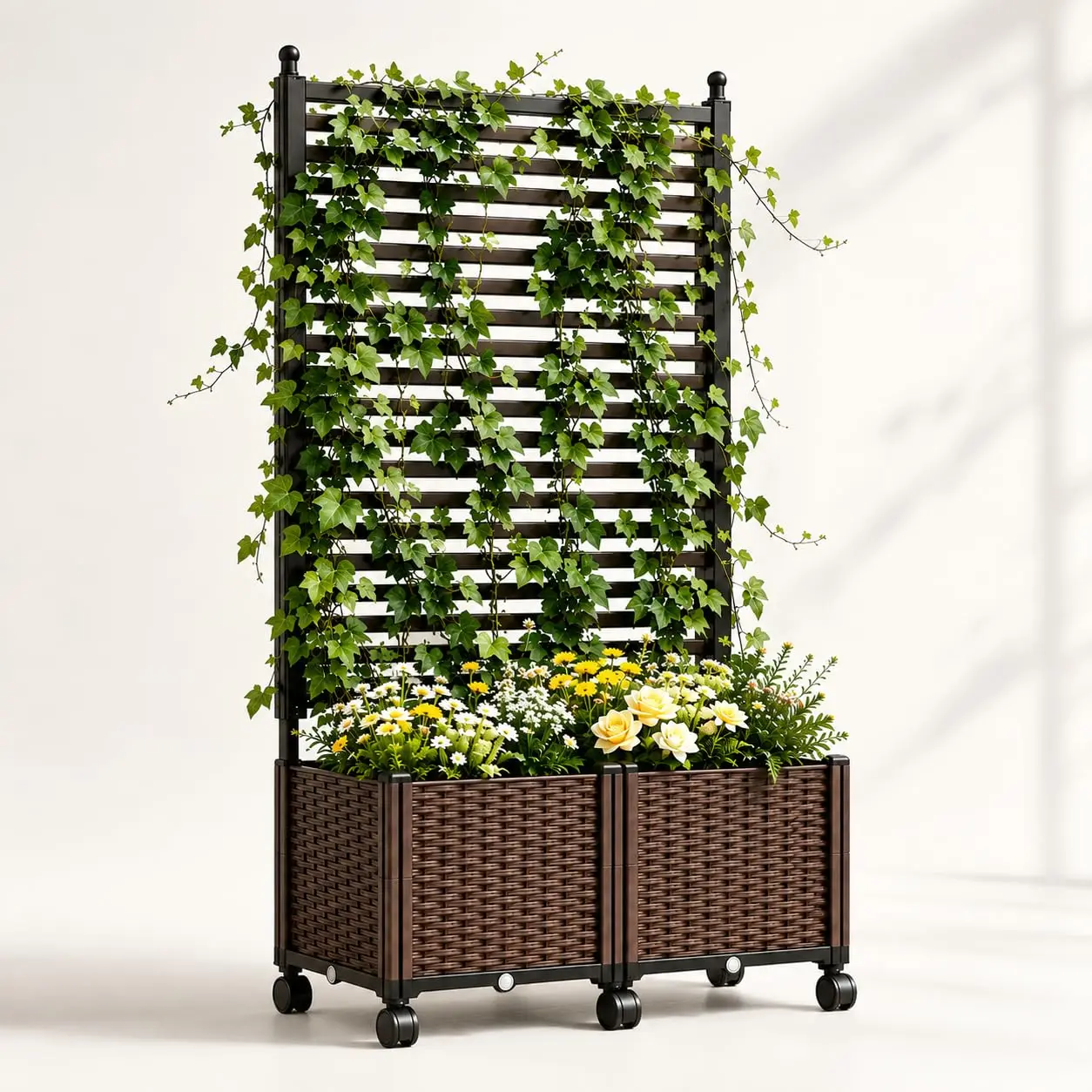 Privacy Screen Planter Box with Trellis, Raised Garden Bed, Patio & Outdoor, Customized