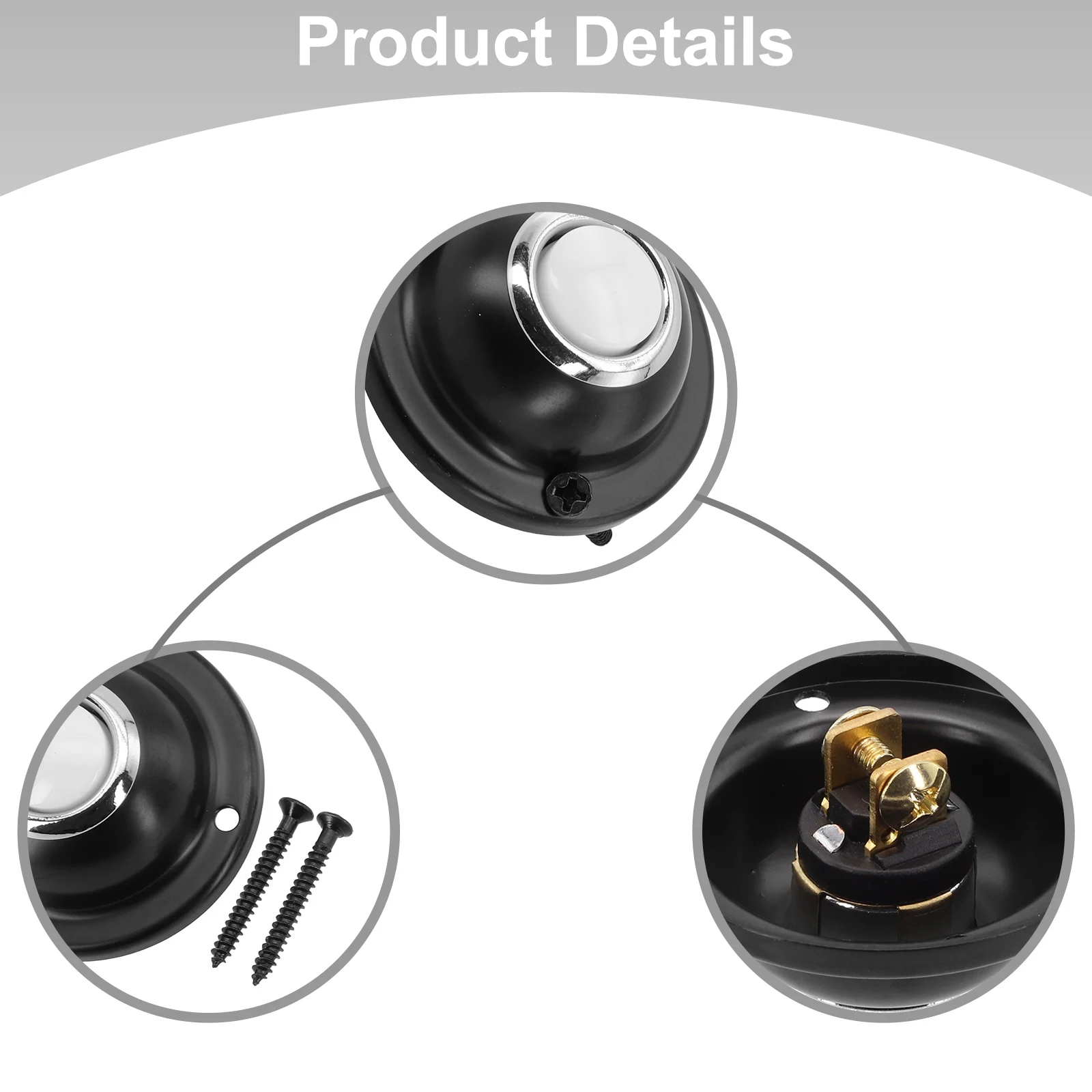 1 шт. круглый металлический дверной звонок, кнопка, черный провод, светодиодная подсветка для входной двери дома, 1,5 дюйма, две отверстия, дверные звонки, горячая распродажа