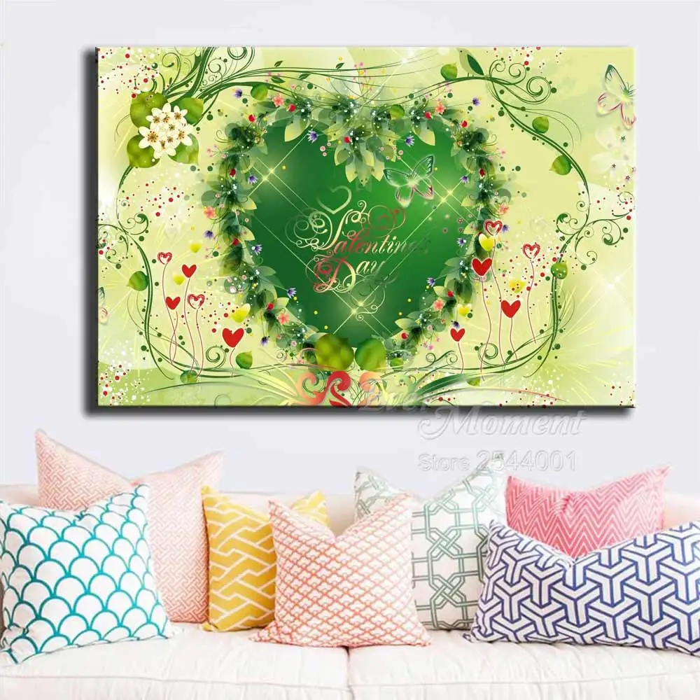 Ever Moment Diamond Painting Green Flower Heart Valentine's Day 5D DIY Full Square Diamond Embroidery Wall Decoration ASF1748