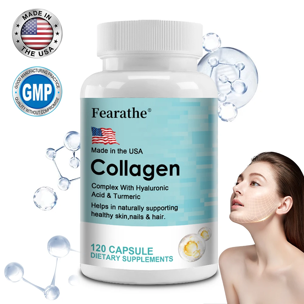 Marine Collagen Plus - with Vitamin E, Vitamin C, Turmeric & Biotin, 1000mg Collagen Type 1, Supports Hair, Nails & Skin