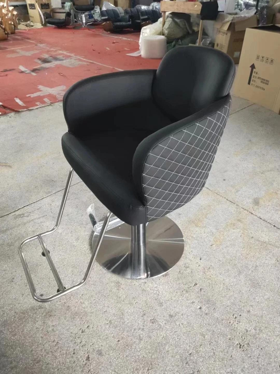 

l # Black portable hair styling chair beauty salon reception chairs