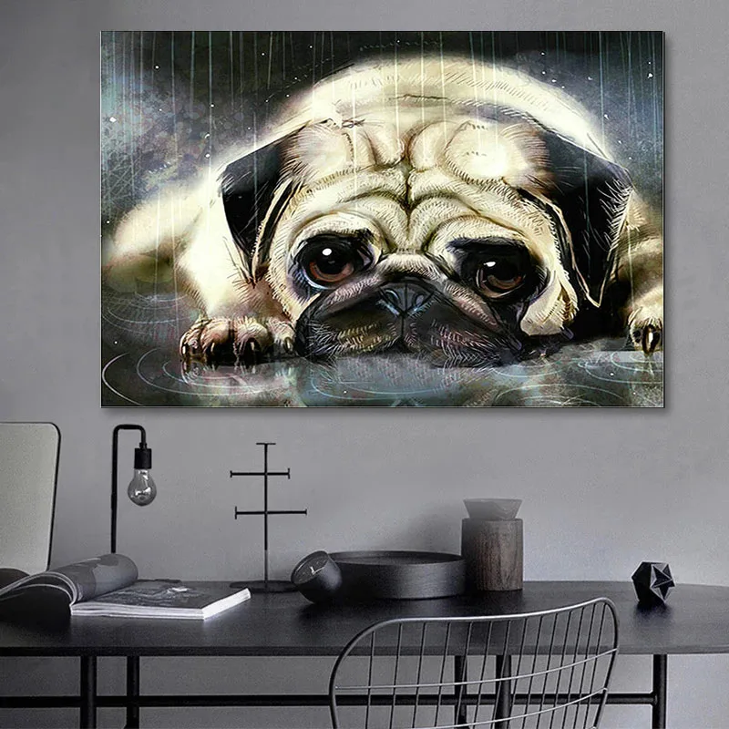 Diamond Painting Pug Dog Full Square Round Drill Diamond Embroidery Puppy Pet Cross Stitch Rhinestone Mosaic Home Decor