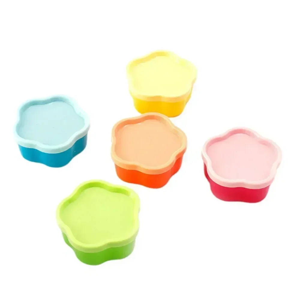 5PCS Mini Colorful Snack Storage Box Ketchup Salad Dressing Portable Condiment Container