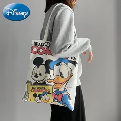 Disney New Cartoon Mickey Canvas Bag Women's One Shoulder Cute Donald Duck Student Fashion Bag Bag Women's Canvas Bag Ins