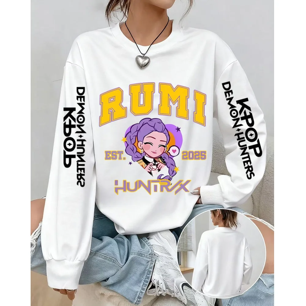 ملابس رياضية نسائية مطبوعة من Anime KPop Devil Hunter Harajuku كاجوال بقلنسوة موضة فضفاضة مع قلنسوة للسيدات