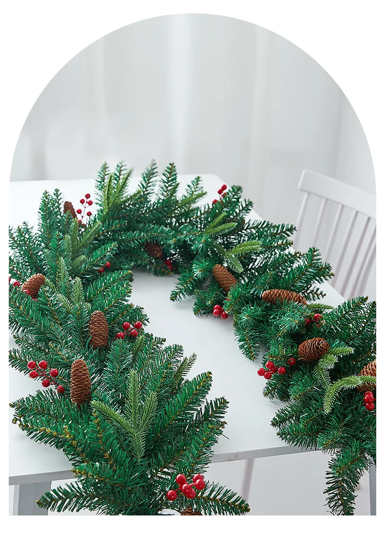 منتج جديد محاكاة عيد الميلاد الروطان زهرة مشهد حفلة الديكور الروطان الفاكهة الحمراء الأمريكية