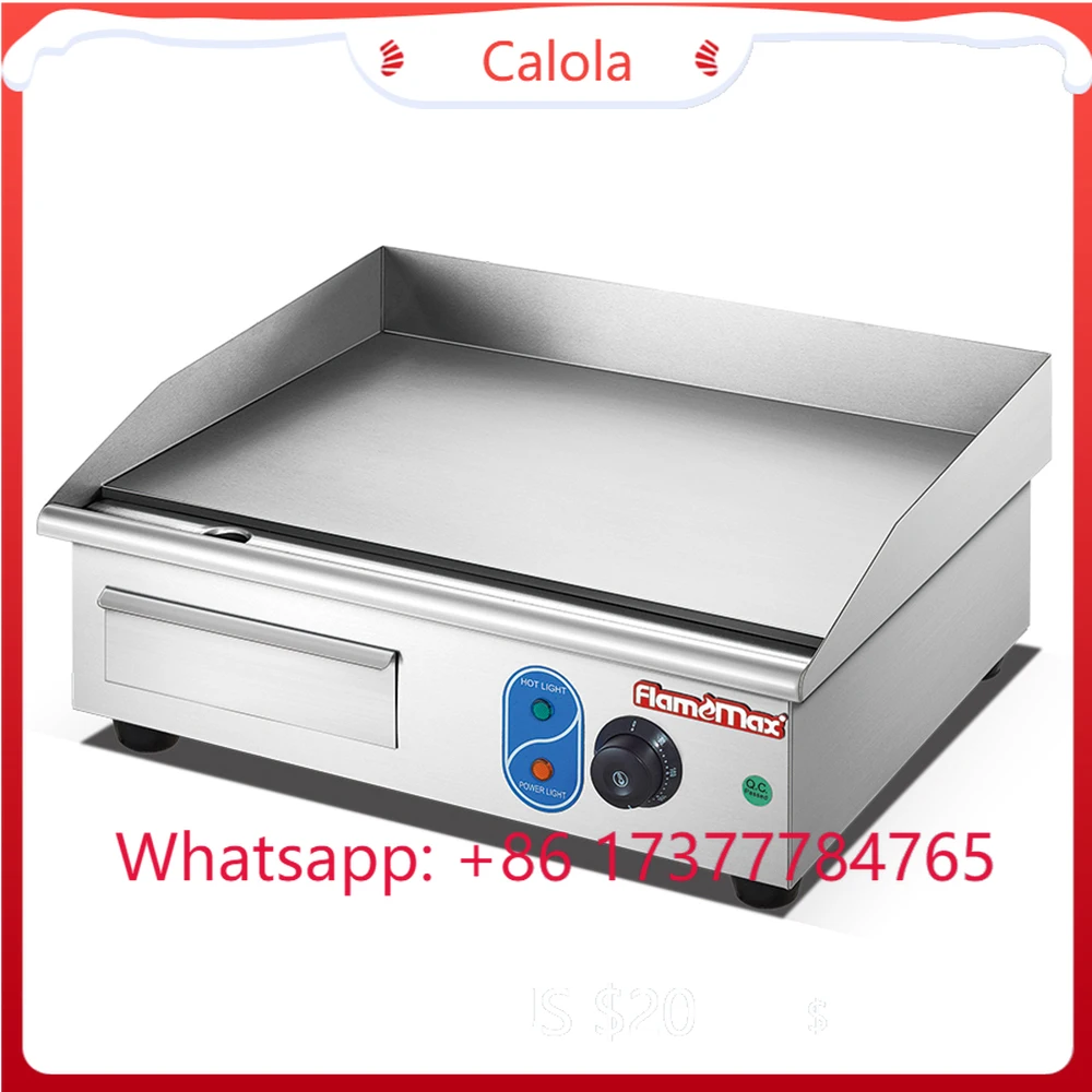 3KW Hot Plate Cheap Griddle Stainless Steel Electric Grill Griddle Pan Countertop Burger BBQ Grills