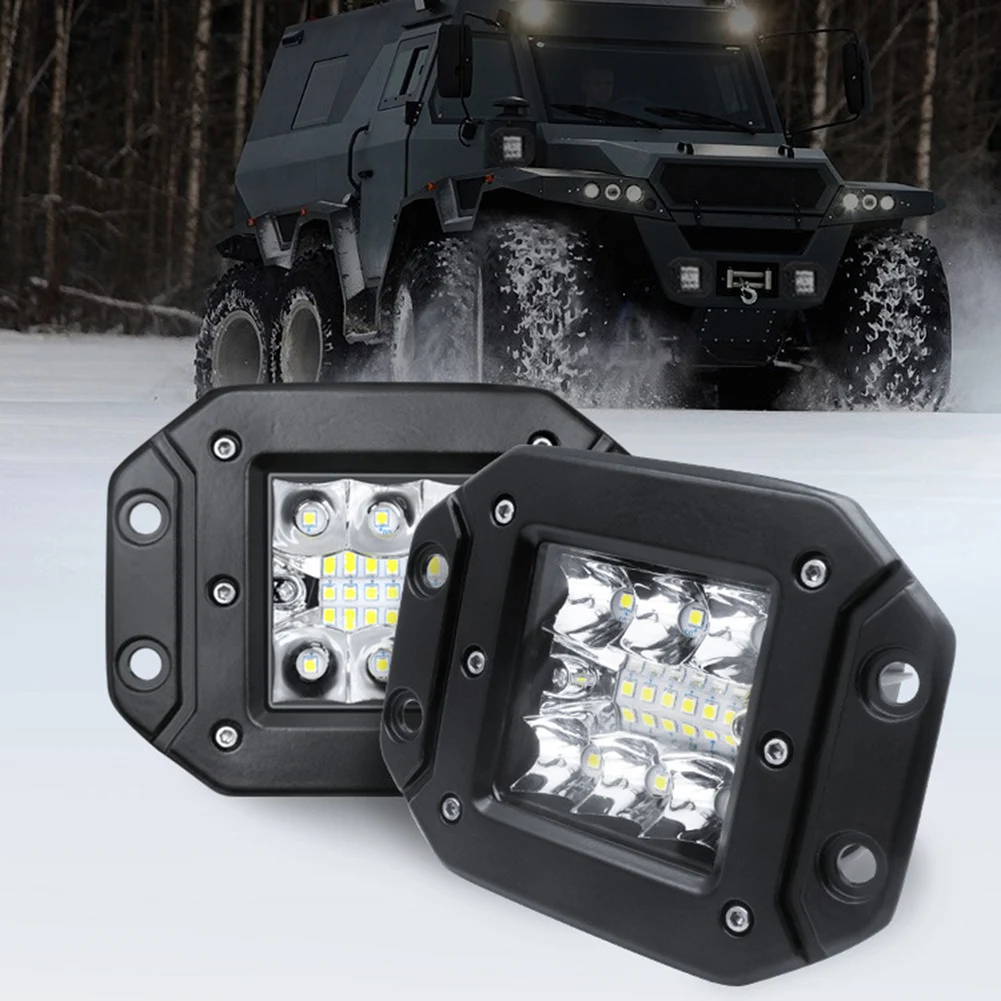 39W 5 Inch Flush Mount Work Light Led Spot Flood Light Bar Aluminum Bright Beam Fog Lamp For Jeep 4x4 Off Road Truck Trailer