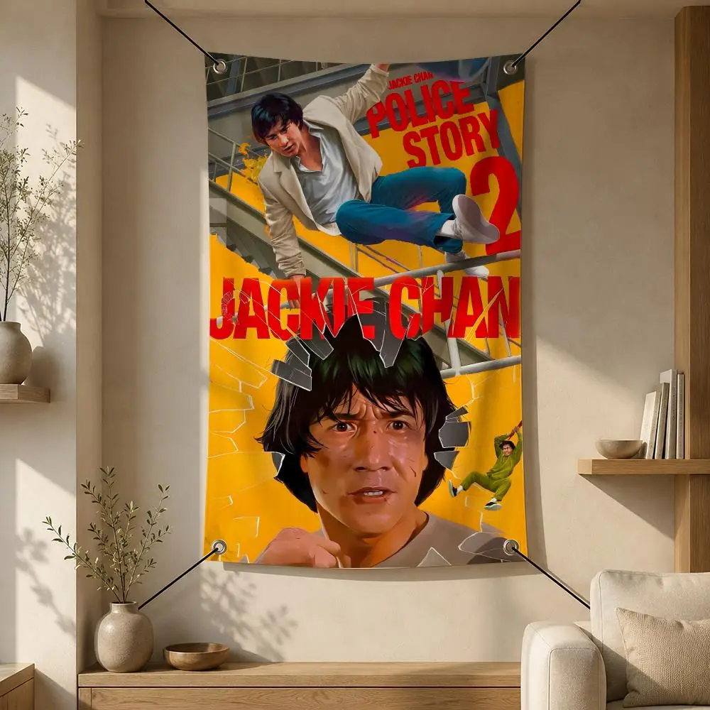 Actor J-Jackie Chan Flags Flag Banner Wall Hanging for Bedroom Dorm Room Home Bar Party Indoor Outdoor Wall Decor