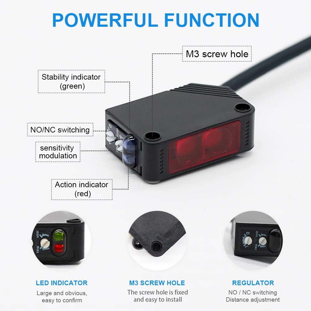 10cm 80cm 2m 5m Detection Diffuse Reflect Through Beam Photoelectric Proximity Sensor Switch E3Z D61 D81 D62 D82 T61 T81